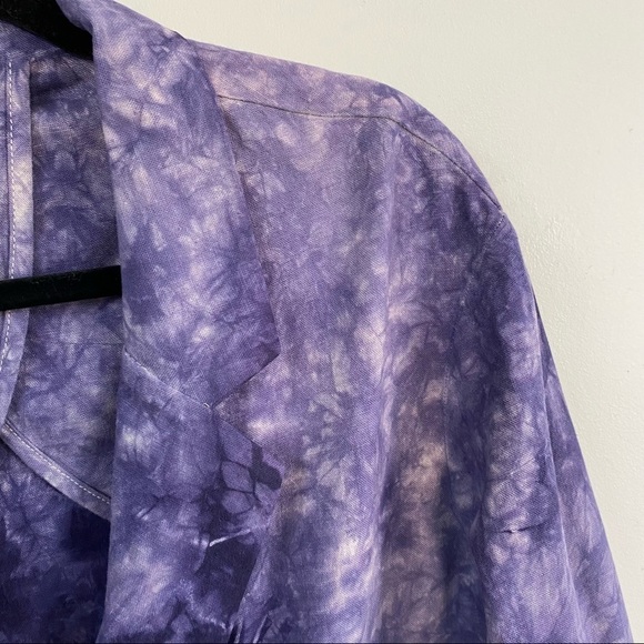 Anthropologie Amadi Hilde Tie Dye Linen Blend Blazer - Picture 8 of 14